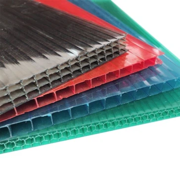 فیکٹری براہ راست یووی لیپت ٹوئن وال پولی کاربونیٹ پی سی کھوکھلی شیٹ